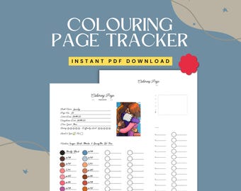 Coloring Page Tracker | Flower | Printable Project Organizer (PDF)