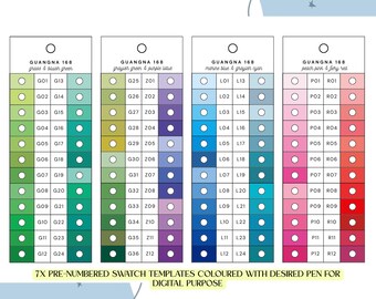 GuangNa 168ピース 高光沢アクリルマーカー スウォッチテンプレート