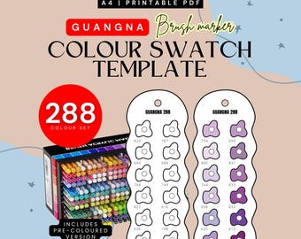 Nuancier GuangNa 288 色見本カード：アクリルマーカーチャート（印刷
