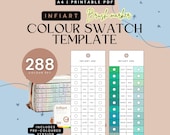 Infiart 288 Acrylic Marker Colour Swatch Template | Colour-Organised Swatch Card (Digital PDF)
