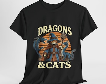 T-shirt Dragons & Cats : T-shirt fantaisie lunatique