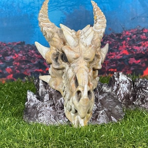 Dragon Skull Relic - 3D Printed hand painted fantasy sculpture