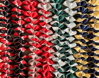 Custom Two Color Satin Ribbon Lei: Plumeria Style - Graduation Celebration; Senior Night; Promotions, Party