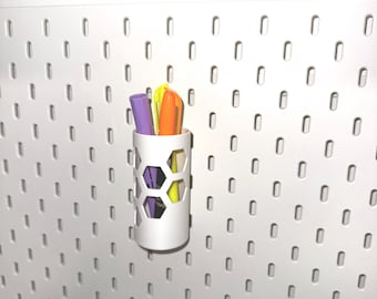 Large Pen & Pencil Holder for IKEA SKÅDIS Pegboard – Extra Space for Your Desk Supplies
