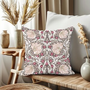William Morris Pimpernel Throw Pillow: Art Nouveau Cushion