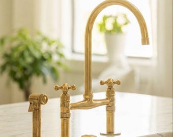 Unlackierter Messing-Brückenhahn, 8 '' Deck Tap
