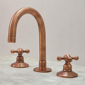 Antique Copper bathroom faucet ,Copper bathroom vanity 3 holes faucet, vanity faucet 3 holes sink