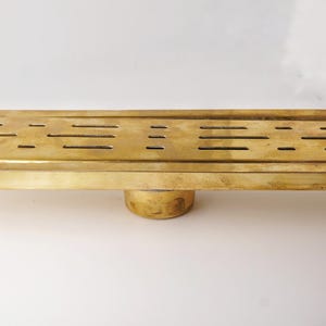 Unlacquered Brass Linear Shower Drain: Modern Bathroom Floor Drain