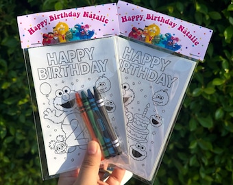 Custom Coloring Sticker Sheets with Crayons | Party Favors | Kids Birthday Activity | Any Theme