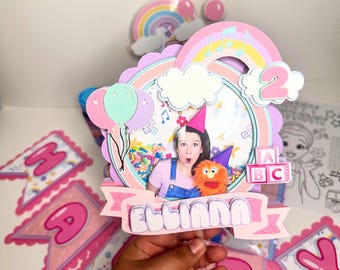 Personalized Ms. Rachel Cake Topper: Rainbow Birthday Party Decoration