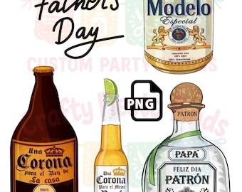 Vatertags-Bieretiketten PNG Bundle | Mexikanische Dad Fiesta Designs (Instant Download)