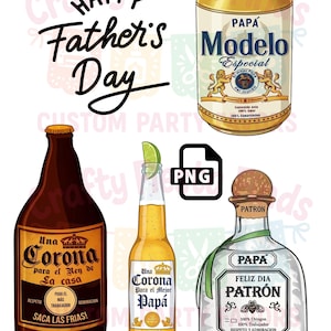 Father's Day Beer Labels PNG Bundle | Mexican Dad Fiesta Designs (Instant Download)