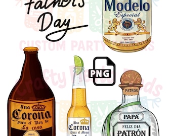 Vaderdag bieretiketten PNG-bundel | Mexicaanse Dad Fiesta Designs (directe download)