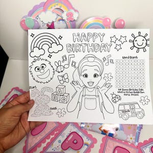 Ms Rachel Birthday Activity Placement Mat