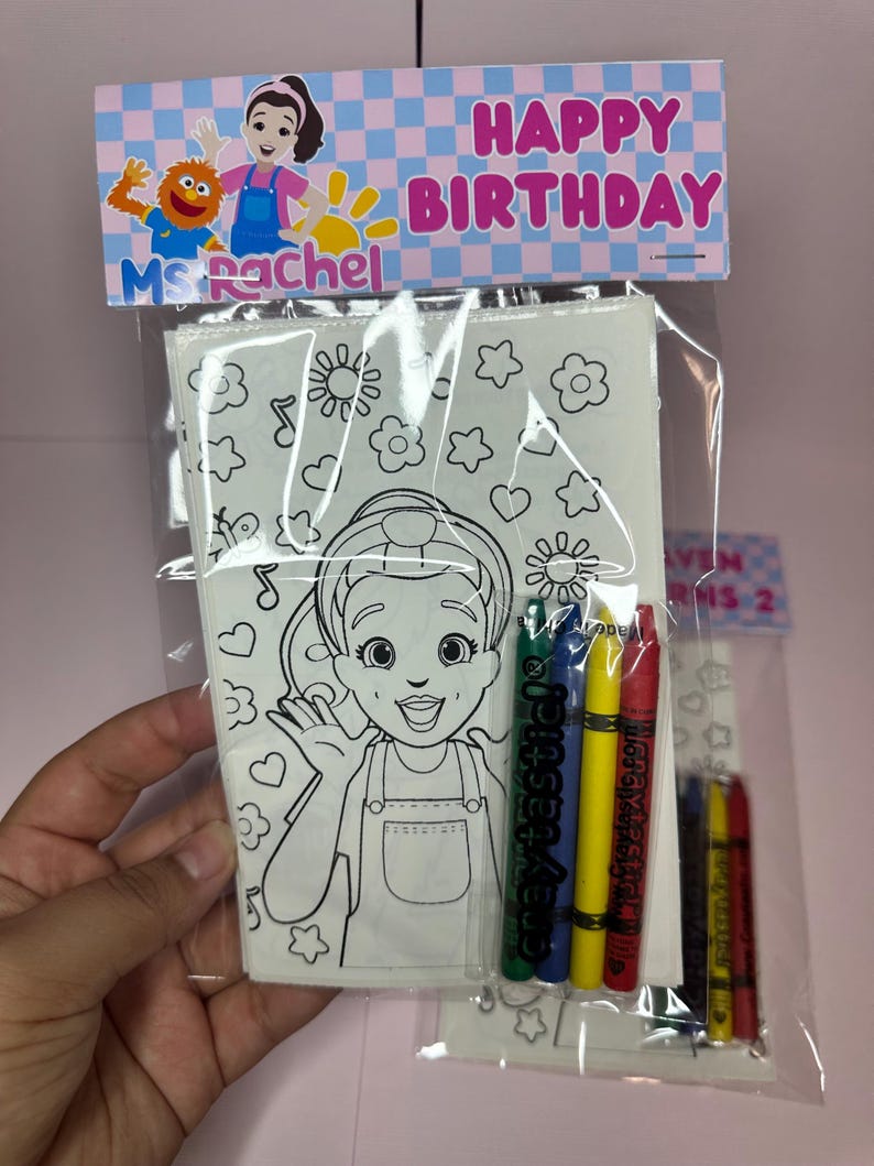 Ms. Rachel Birthday Party Favor: Custom Coloring Sticker Pack With ...