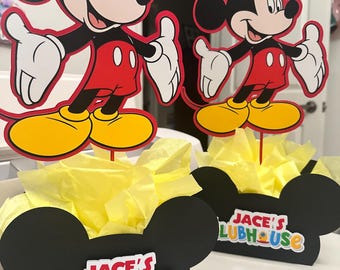 Mouse Pal Birthday Centerpieces | Personalized Name & Age | Party Table Decorations