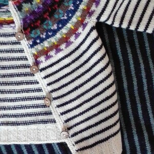 Marinière Striped Cardigan with Fair isle Yoke image 2