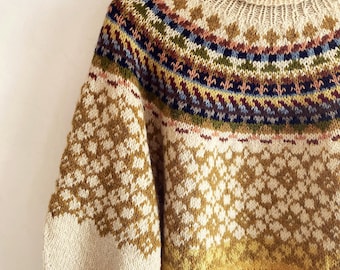 Modern Fair Isle Sweater Knitting Pattern for Women