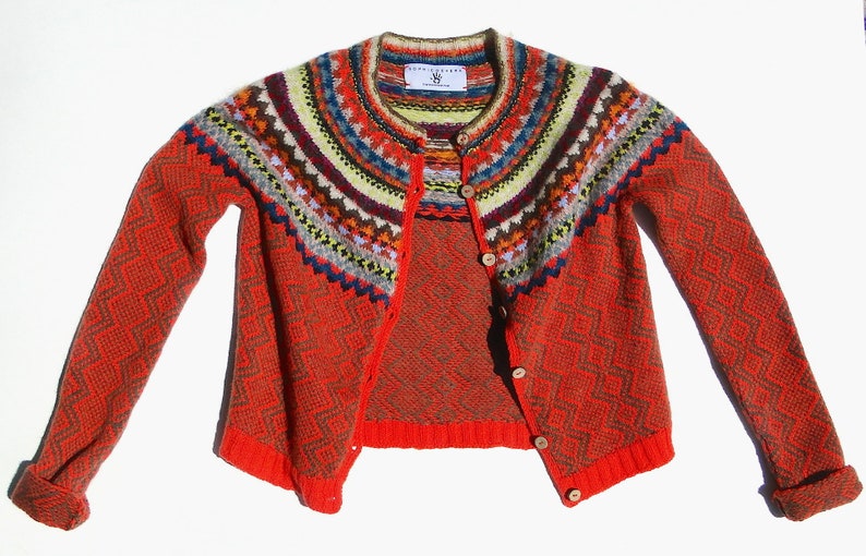 Original Fair isle Yoke Cardigan for Women image 3