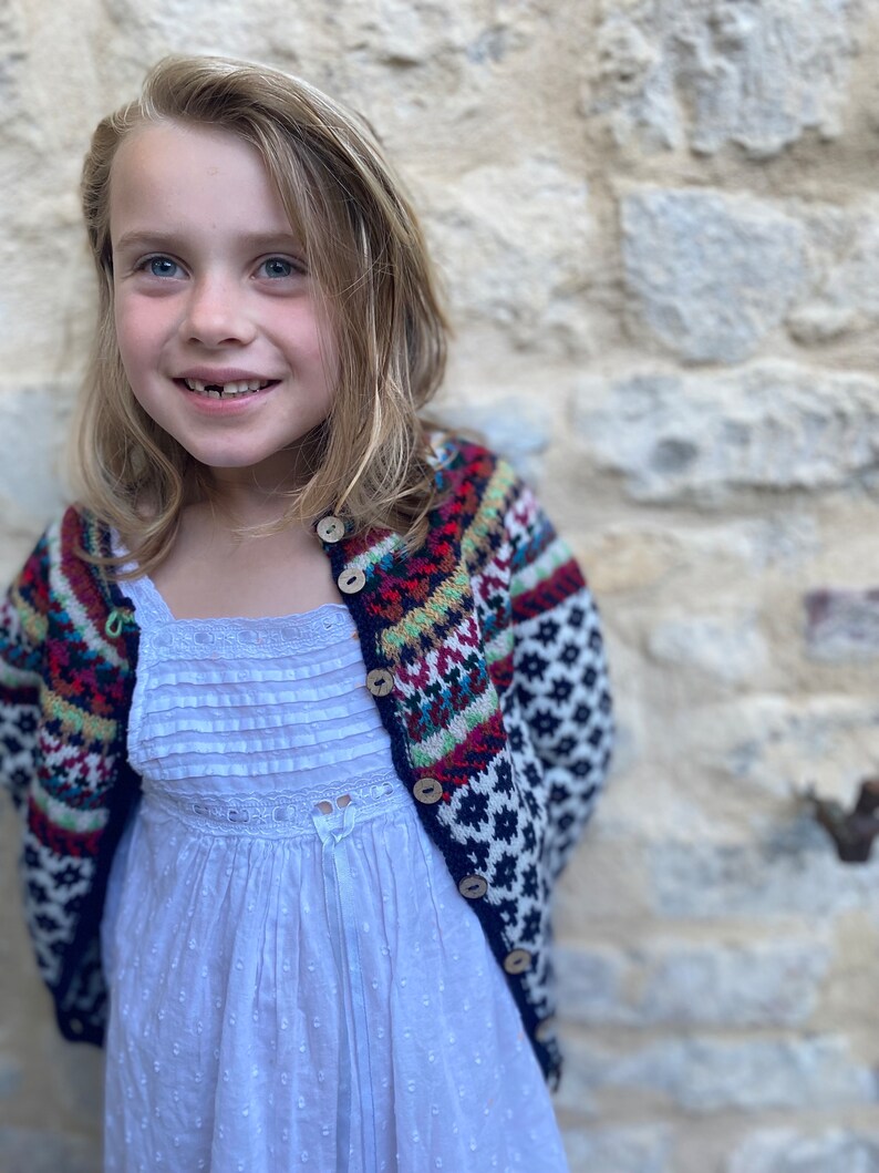 Fair isle Cardigan for Girls image 8