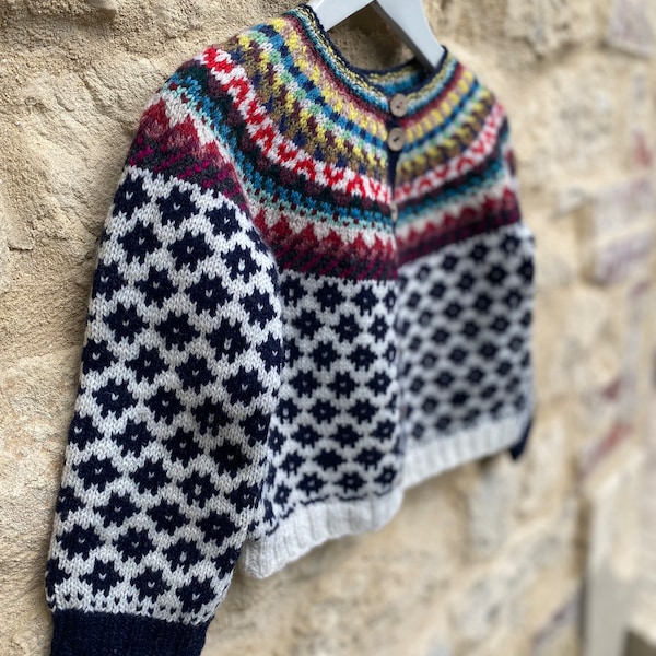 Cardigan Fair Isle pour fille