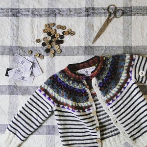 Marinière Striped Cardigan with Fair isle Yoke image 6