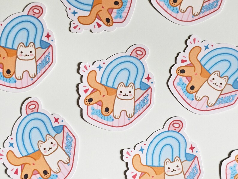 Sardine Cats Vinyl Sticker | Cute Aesthetic Trendy Fish Can Waterproof ...