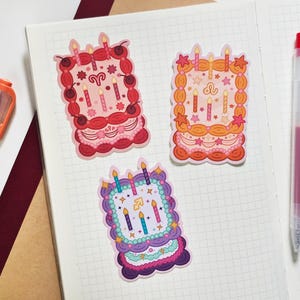 Dierenriem taart Ram Leeuw Boogschutter Sticker | Leuke waterdichte vinylsticker voor esthetisch vuurteken
