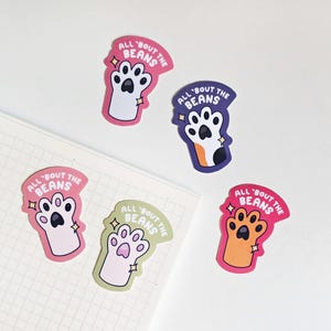 MINI All 'Bout The Beans Cat Paw-sticker | Leuke eigenzinnige trendy waterdichte vinylsticker voor katten