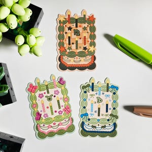 Sticker Vierge Taureau Capricorne de gâteau du zodiaque | Autocollant esthétique mignon en vinyle imperméable à l'eau de signe de la terre