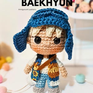 Digitale PDF-Häkelanleitung – Baekhyun-inspiriertes Amigurumi (Baekhyun EXO K-Pop-Puppe) | Sofort-Download