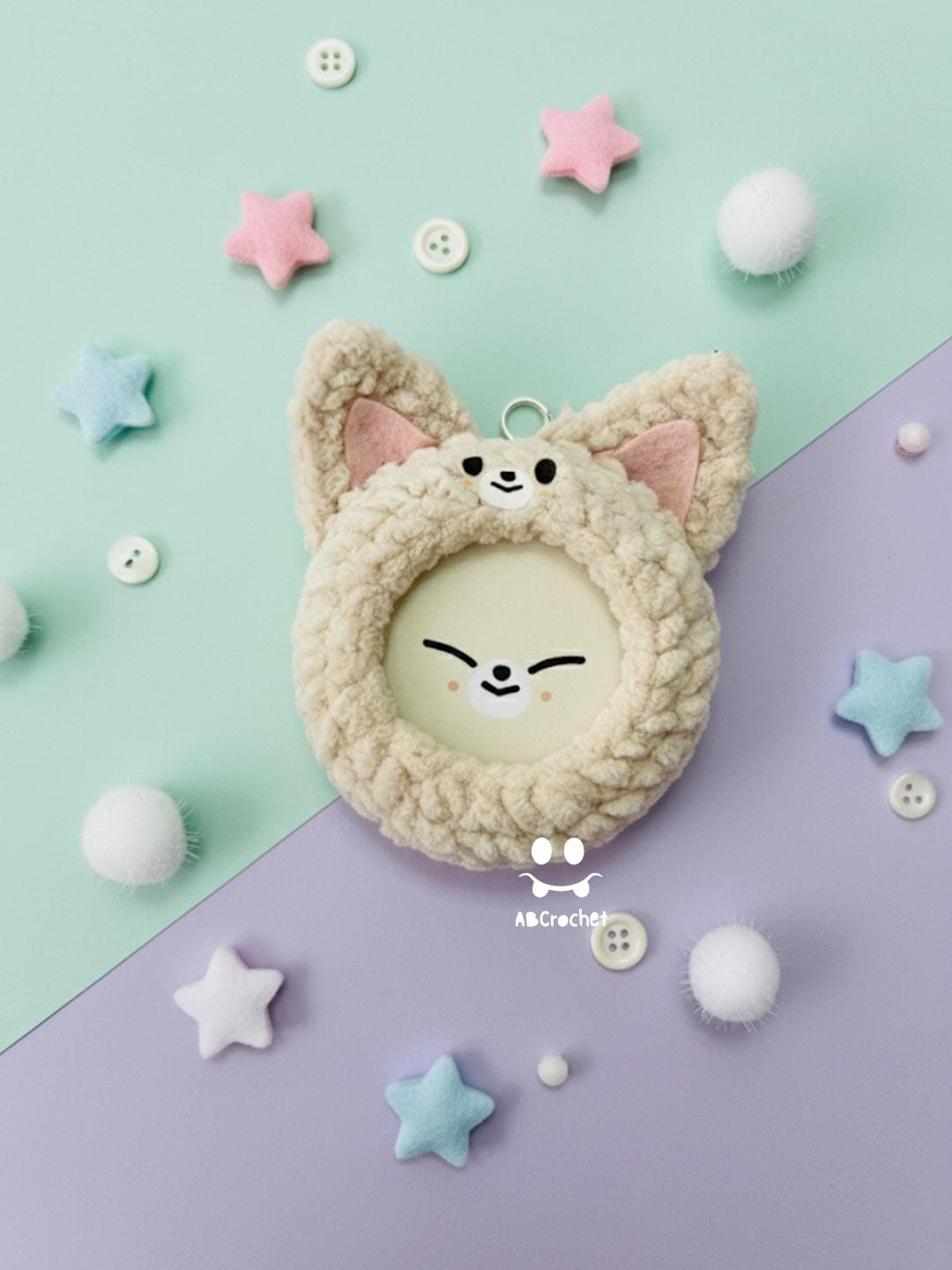 Mini SKZOO Baby Photo Frame Keychain Crochet Pattern | Stray Kids