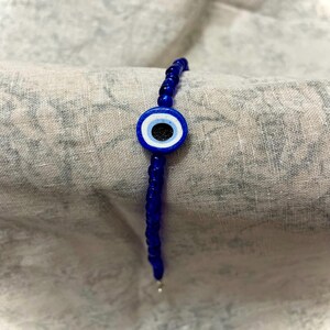 Evil Eye Blue Beaded Bracelet