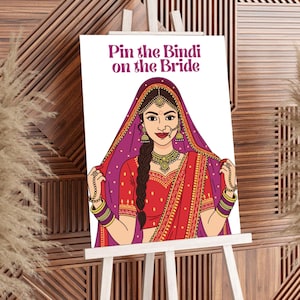 Pin The Bindi On The Bride Game | Indian Bridal Shower Game | Desi Wedding Games | South Asian Bridal Shower Activity
