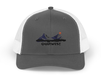Mountain Snapback Trucker Cap - Outdoor Adventure Hat, Hiking Cap, Camping Gift, Nature Lover Baseball Cap, Traveler Accessory