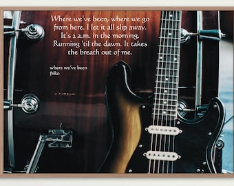 Custom Song Lyrics Electric Guitar Art Print (Digital Download), Music Inspired Prints, Music Wall Art, Music Quote Print