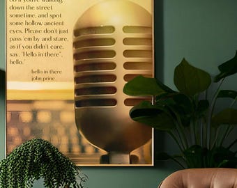 Custom Song Lyrics Print, Microphone Art, Music Lover Gift (Digital Download)