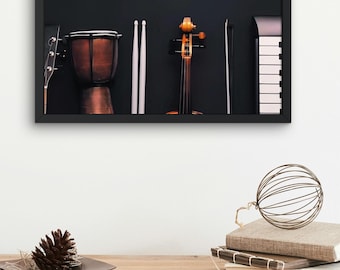 Custom Song Lyrics Wall Art, Musical Instruments Print (Digital Download)