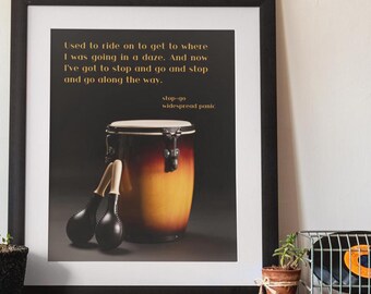 Song Lyrics Wall Art, Drums, Photography, Choose Lyrics, Song & Artist, Music Lovers, Gift, Drum Art, Home Decor, Customizable, Unique