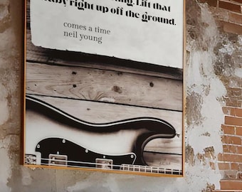 Custom Song Lyrics Print, Electric Guitar Art (Digital Download)