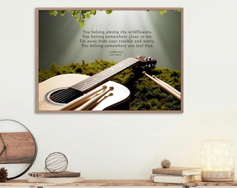 Song Wall Art, Guitar Photography, Drum Photography, Choose Lyrics, Song & Artist, Music Lovers, Home Decor, Music Inspired, Music Quote