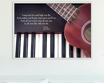 Custom Song Lyrics Print, Piano & Guitar Art (Digital Download), Music Inspired Prints, Music Wall Art, Music Quote Print