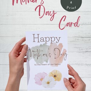 Mother&#39;s Day Card Simple Watercolor Floral Design