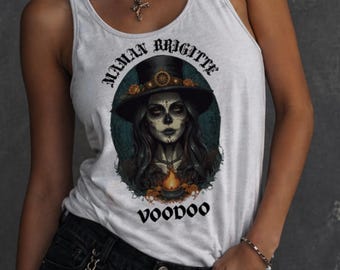 Damski top Voodoo Witch, koszulka z grafiką Mystic, koszulka w duchowym stylu boho, ciemna, kobieca estetyka