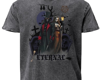 Camiseta Vaquera Vudú| Espíritu BARON SAMEDI y Maman Brigitte | Moda esoterica vintage | Magia y rituales ocultos