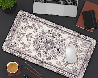 Beautiful Persian Rug Desk Mat, Large Mouse Pad with Traditional Persian Pattern, Home Office Desk Decor, Non Slip Gaming Pad