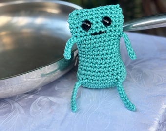 Non-Denominational Gender-Neutral Scrub Being - Crochet Dish Scrubber - Funny Kitchen Sponge Alternative