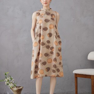 Gedruckt Kleid Sommer Floral Baumwolle Soft Kleid Ärmellose Knie Kleider Anpassen Plus Kleid, Einzigartige Drucke Personalisierte und Roman Kleid