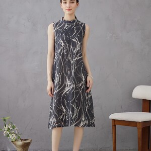 Gedruckt Kleid Sommer Floral Baumwolle Soft Kleid Ärmellose Knie Kleider Anpassen Plus Kleid, Einzigartige Drucke Personalisierte und Roman Kleid