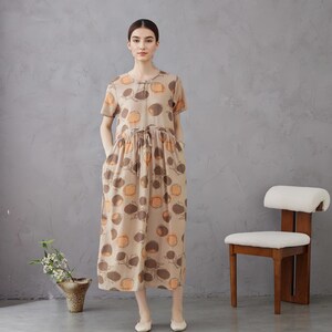 Gedruckt Kleid Sommer Floral Baumwolle Soft-Kleid Kurzarm Midi-Kleider Anpassen Plus-Kleid, Einzigartige Drucke Personalisierte und Roman Kleid